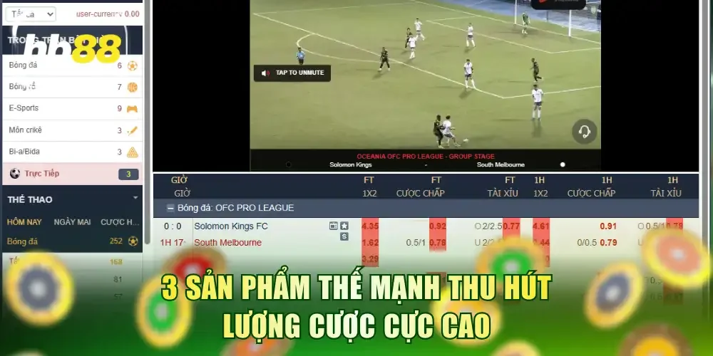 3 sản phẩm thế mạnh thu hút lượng cược cực cao