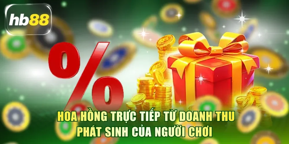 Hoa hồng trực tiếp từ doanh thu phát sinh của người chơi